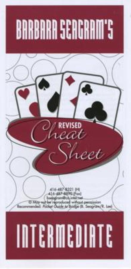 Barbara Seagram's Revised Cheat Sheet Pamphlet Intermediate Level-Free Shipping 2-5 Copies.